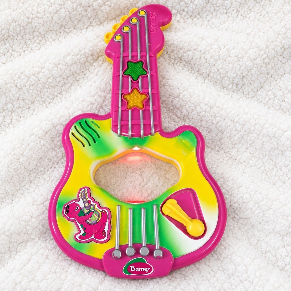 Vintage 2000 Playskool Barney Sound Magic Guitar *WORKS* Light-Up Musical Toy